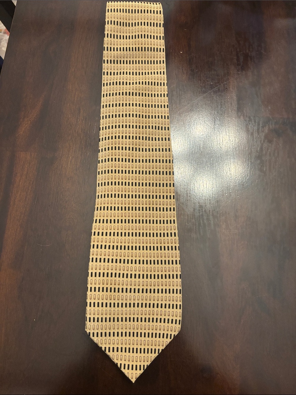 Classic Men's Beige Patterned Tie